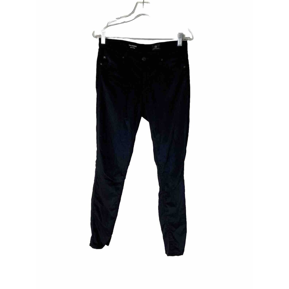 AG Adriano Goldschmied Corduroy Pants The Leggin Super Skiny 27R Black Mid Rise